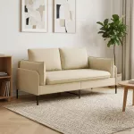 Dvita&scaron;kė sofa Kreminė 188 x 81 x 89 cm Audinys