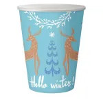 Kalėdiniai &bdquo;Hello Winter&ldquo; popieriniai puodeliai, 6 vnt., po 250 ml