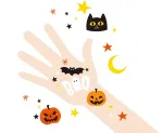 Helovino &bdquo;Boo&ldquo; tatuiruočių rinkinys, 5 vnt.