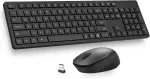 Klaviatūra LeadsaiL belaidis klaviatūros ir pelės rinkinys, 2,4 GHz, QWERTZ, USB, K786-Juodas