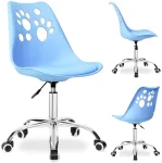Vaiki&scaron;ka pasukama kėdė su ratukais, ergonominė, mėlyna, biuro, kambario, reguliuojama, mokyklinuko