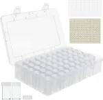 Kurtzy 60 nuimamų talpų skaidrus plastikinis dėžutė karoliukams - 10 ml - deimantų tapybos saugykla, papuo&scaron;alai, smulkūs karoliukai, auskarai, blizgučiai ir siuvinėjimas