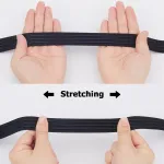 Gorgecraft 10 jardų 20 mm pločio neslystanti elastinė juosta tiesia linija, elastinė juosta su silikoniniu sukibimu, pagaminta i&scaron; tamprios gumos, elastinės juostos, diržas, juosmuo "pasidaryk pats" drabužių siuvimui, juoda