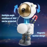 Jinlaili žvaigždėto dangaus projektorius, 360&deg; besisukantis astronautų projektorius Led, žvaigždžių projektorius su nuotolinio valdymo pulteliu ir laikmačiu, žvaigždžių &scaron;viesos projektoriaus lempa, galaktikos projektoriaus naktinė lemputė, dovana vaikams
