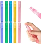 Xuzopim 10 vnt. kvepalų kelioninių buteliukų rinkinys, ne&scaron;iojami daugkartiniai 10 ml pur&scaron;kiami buteliukai, mini plastikiniai kvepalų atomizatoriai, tu&scaron;ti kelioniniai buteliukai, kvepalų mėginėlių buteliukai kelionėms