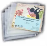 Vinilinė plok&scaron;telė Nonsolo-computer 100 vinilinių plok&scaron;telių įmautės 7" (45 aps/min) skaidrūs apsauginiai dangteliai