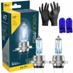 Elta H7 12v 55w Px26d Visionpro 5000k +50% homologuotos baltos lemputės + W5w