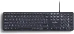 Perixx Periboard-331 pilno dydžio usb klaviatūra su ap&scaron;vietimu ir laidu - žirkliniai klavi&scaron;ai type x - baltas ap&scaron;vietimas - juoda - ispanų qwerty