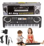 Keyboard vaikams vargonai su mikrofonu elektrinis mokymuisi groti + maitinimo &scaron;altinis