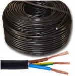 Apvalus laidas 100m juodas lankstus lynas H03vv-f srovės kabelis Omy 3 x 1mm2