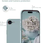 Wxx silikoninis dėklas, skirtas iphone 16e, mobiliojo telefono dėklas, skirtas iphone 16e, plonas, su mikropluo&scaron;tu, atsparus įbrėžimams, visapusi&scaron;kos apsaugos dėklas, skirtas iphone 16e 6,1 colio, pilkai mėlynas
