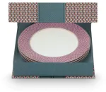 Porcelianinių lėk&scaron;čių rinkinys Pip Studio, su žvyneliais ir auksu, 4 vnt., 26,5 cm