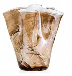 Crystalite Bohemia Stiklinė vaza gėlėms su banguotu kra&scaron;tu "wstążka/chusta" 20cm spalvota
