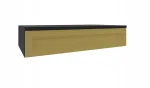 Pakabinamas tualetinis staliukas Retro Gold, juoda auksinė konsolė 60 cm, stalčius su &bdquo;klik&ldquo; sistema, ra&scaron;omasis stalas