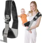 Ne&scaron;iojamas kūdiklių ne&scaron;yklė su reguliuojamais patogiais pečių dirželiais, kvėpuojantis vaiki&scaron;kas slingas kūdikiams ir mažyliams iki 55 kg, 5-42 mėn. (juoda)