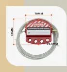 Bwintech 5 raudonų reguliuojamų plieninių kabelių rinkinys, skirtas "lockout tagout" aplikacijoms, tinkamas saugos pakabinamoms spynoms