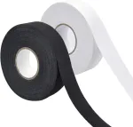 Jortmrd 2 ritiniai ledo ritulio juostos, 25 m x 25 mm, lipni ledo ritulio juosta, neslystanti ledo ritulio raketės juosta, ledo ritulio lazdos juosta ledo ritulio lazdoms, teniso raketėms, badmintonui, juoda, balta