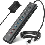 Rshtech 10-port Usb-c 3.0/3.2 Hub su maitinimo adapteriu, 10gbps
