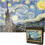 Dėlionė 2000 detalių suaugusiems &bdquo;žvaigždėta naktis&ldquo; pagal Vincentą Van Goghą, 100 x 70 cm, klasikinės dėlionės suaugusiems, 2000 detalių, Van Gogho dėlionės, sunki, suaugusiems, vaikams, 2000 detalių