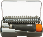 Neo Tools Tiksliųjų atsuktuvų antgaliai su rankena, rinkinyje 17 vnt.