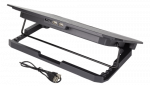 Ne&scaron;iojamo kompiuterio au&scaron;intuvas DELTACO 15.6", 2x120mm, LED &scaron;viesos, juodas / LTC-100