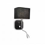 Sieninis &scaron;viestuvas Ideal Lux 1W wall lamp with 2 lights HOLIDAY, 3000K, juodas