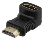 HDMI adapteris, 19 kontaktų, kampinis, juodas DELTACO / HDMI-14G