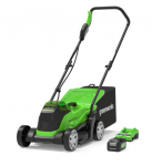 Greenworks gd24lm33K4 24V 33cm vejapjovė (su 4Ah akumuliatoriumi ir krovikliu)