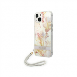 Dėklas GUESS kietas gėlių dirželis GUOHCP14MHFLSU galinis dangtelis, Apple, iPhone 14 Plus, Violetinė, 6,7 "