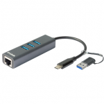 D-Link | USB-C/USB į Gigabit Ethernet adapteris su 3 USB 3.0 prievadais | DUB-2332