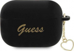 Apple AirPods Pro 2 Guess silikoninis Charm Heart Collection (GUAP2LSCHSK) ausinių dėklas juodos spalvos