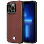 Apple iPhone 14 Pro BMW odinis dėklas Diamond Pattern MagSafe (BMHMP14L22RFGR) burgundy