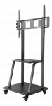 Monitoriaus vežimėlis su lentyna DELTACO OFFICE reguliuojamo auk&scaron;čio, 1698-1848 mm, Heavy-Duty, 37-100&rdquo;, juodas / ARM-0453