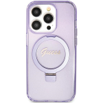 Apple iPhone 11 / XR Guess dėklas Ring Stand Script Glitter MagSafe (GUHMN61HRSGSU) violetinės spalvos