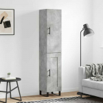 Komoda, betono pilkos spalvos, 34,5x34x180cm, apdirbta mediena