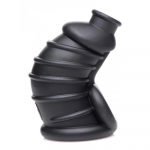 Xr Brands Dark Chamber Silicone Chastity Cage Flexible Anatomical Juodas