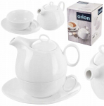 Orion Arbatinukas su puodeliu 600 ml baltas porcelianas