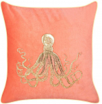 Beliani dekoratyvinė pagalvė LAMINARIA Velvet 45 x 45 cm koralų gyvūnų ra&scaron;tas