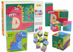 Edukacinės kaladėlės-dėlionė "Dinosaur 6in1", 9 el.