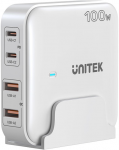 Unitek P1229AWH01-EU GaN 100W stalinis įkroviklis 2xUSB-A 2xUSB-C