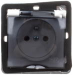 Ospel GPH-1YZ/m/27/d IMPRESJA Apsauginis nuo vandens purslų lizdas su/be IP44 permatomo dangtelio, ekrue GPH-1YZ/m/27/d