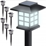 LED Sodo &scaron;viestuvai su saulės baterija, 6 vnt.