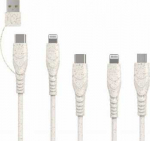 USB laidas BIOnd USB-A + USB-C - USB-C + microUSB + 2x Lightning 1,2 m baltas (BIO-51-UNI)