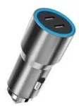 Winner Group WG - Nab&iacute;ječka do auta 2x USB 60W, 2x USB-C PD 30W, sidabrinė
