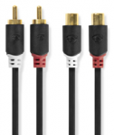 Nedis Stereo Audio kabelis 2x RCA (M) - 2x RCA (F) 2.00 m juoda