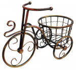 Besk Gėlių vazono laikiklis Dviratis metalinis 1 vietos 37x25cm, bronzinis
