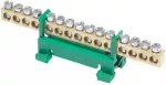 Simet Gnybtų juosta PE15 apsauginė 15-takelių 16mm 400V AC 63A žalia 81702005