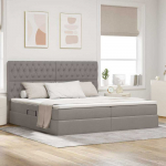Lova su daiktų laikymo vieta ir LED su LED Taupe 200 x 200 cm