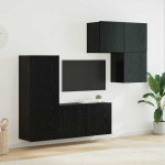TV staliukas Televizoriaus spintelė 4 pcs Juodas ąžuolas Apdirbta mediena