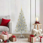 Kalėdų eglutė su 150 LED s stovu Sidabro 120 cm PET